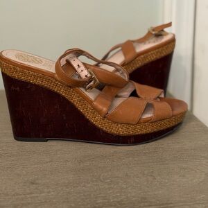 Vince Camuto Brown Wedge Sandals